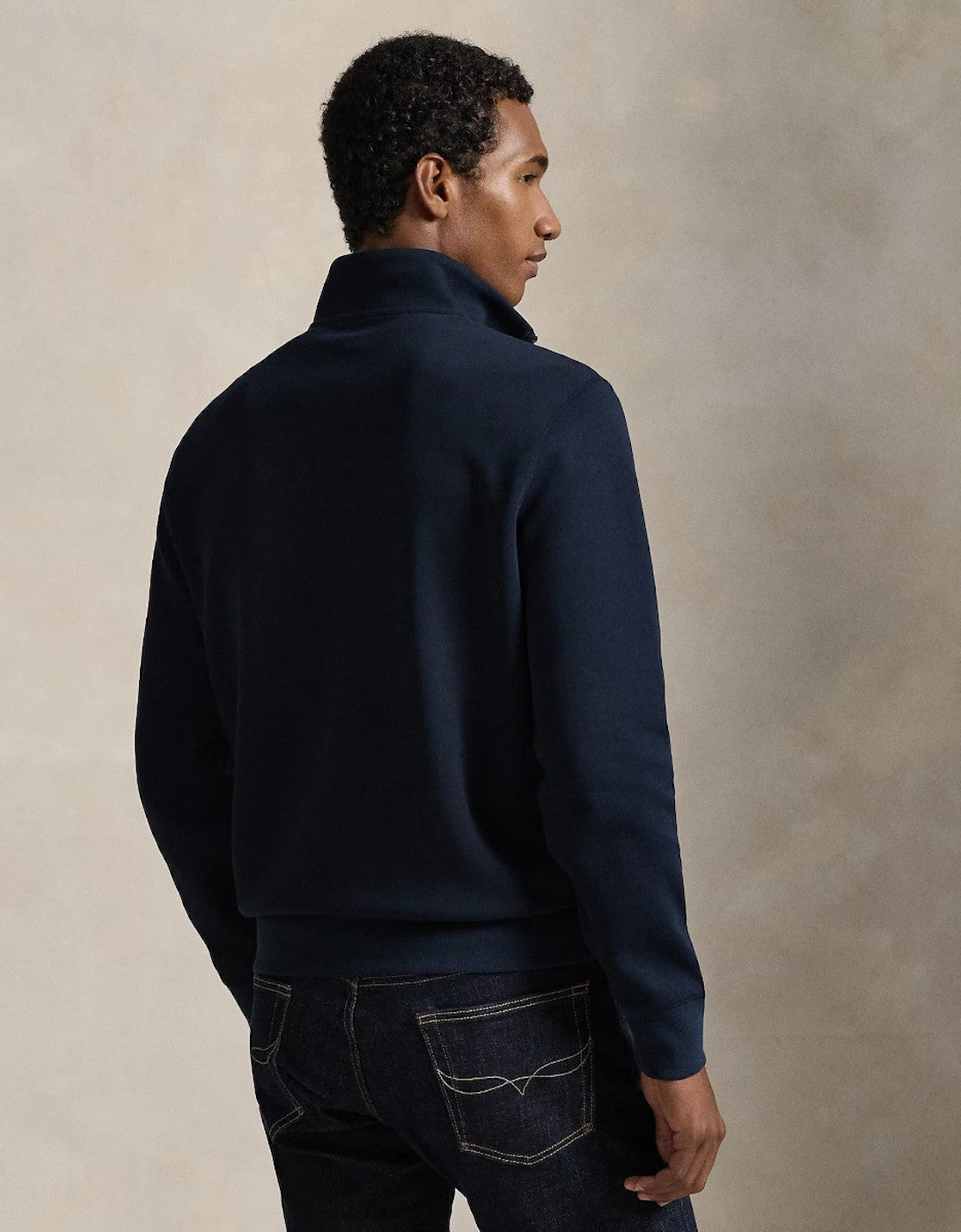 Polo Ralph Lauren Double Knit Quarter Zip Sweatshirt A1-26 002 Aviator Navy