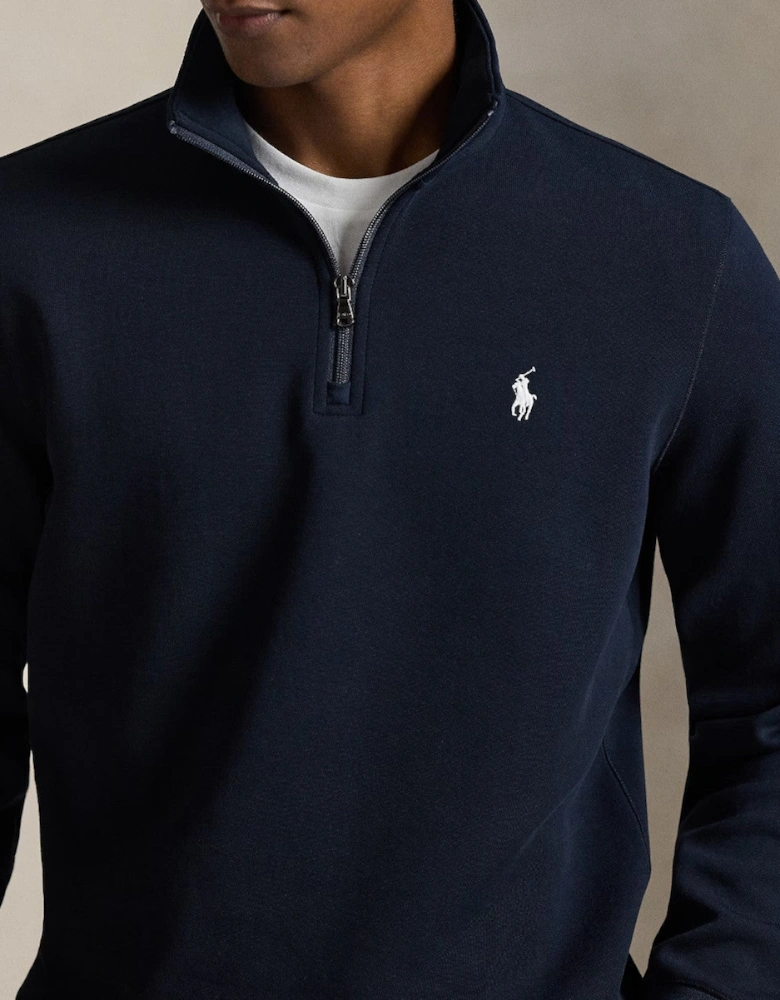 Polo Ralph Lauren Double Knit Quarter Zip Sweatshirt A1-26 002 Aviator Navy