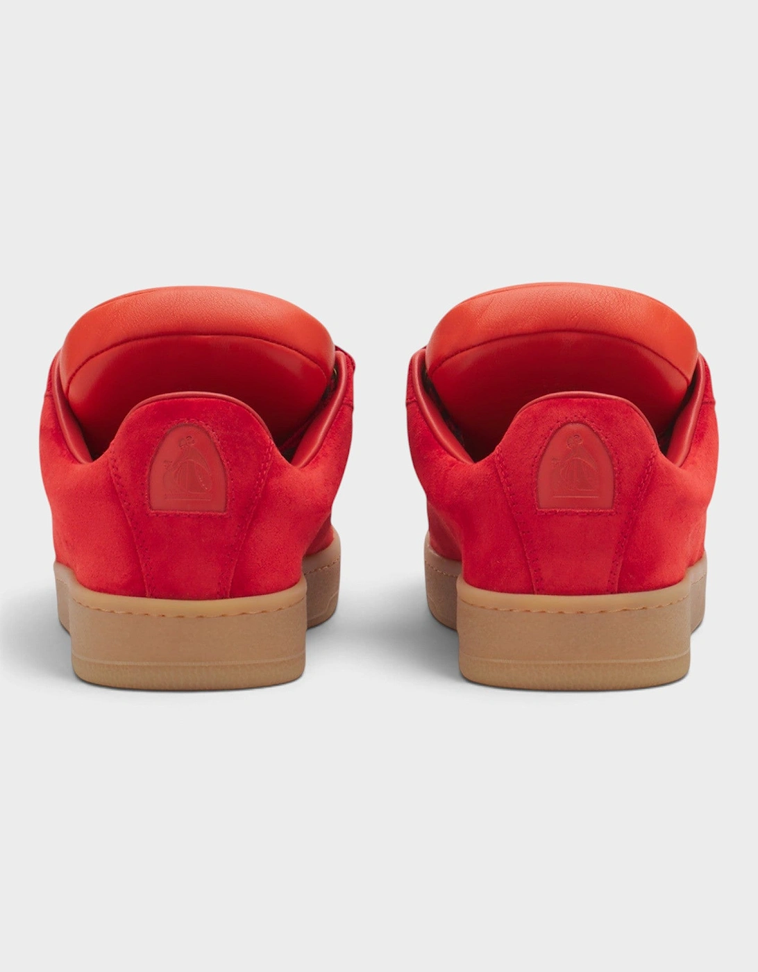 Lanvin Hyper Curb Sneakers Leather Suede Red