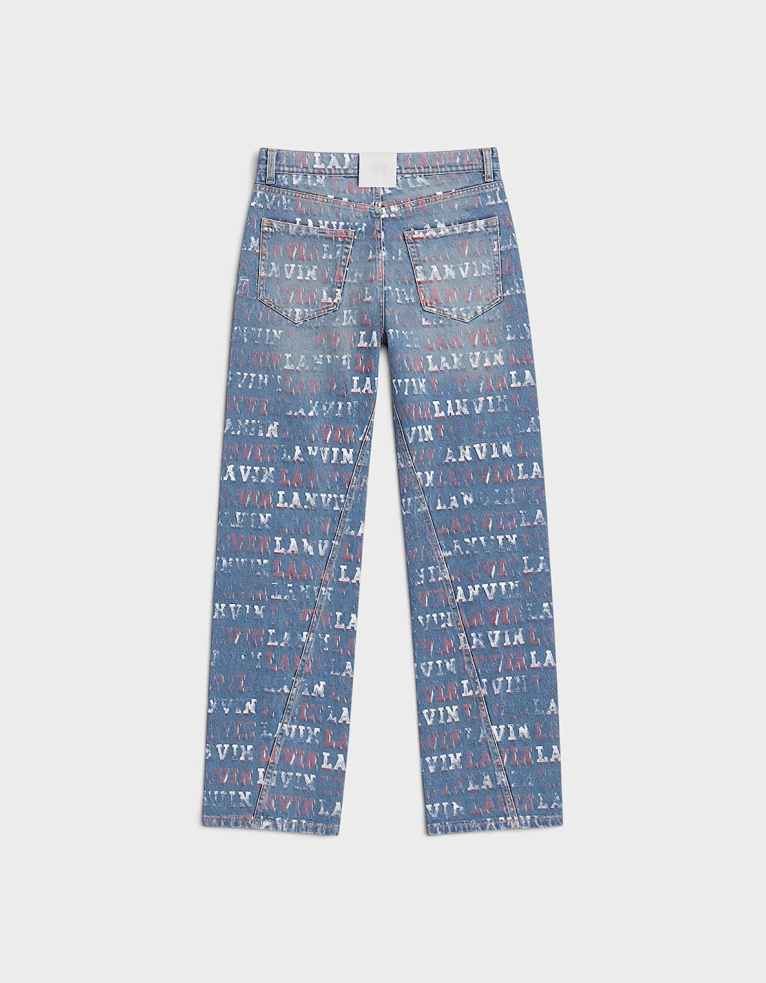 Lanvin Straight Fit Printed Pants Blue