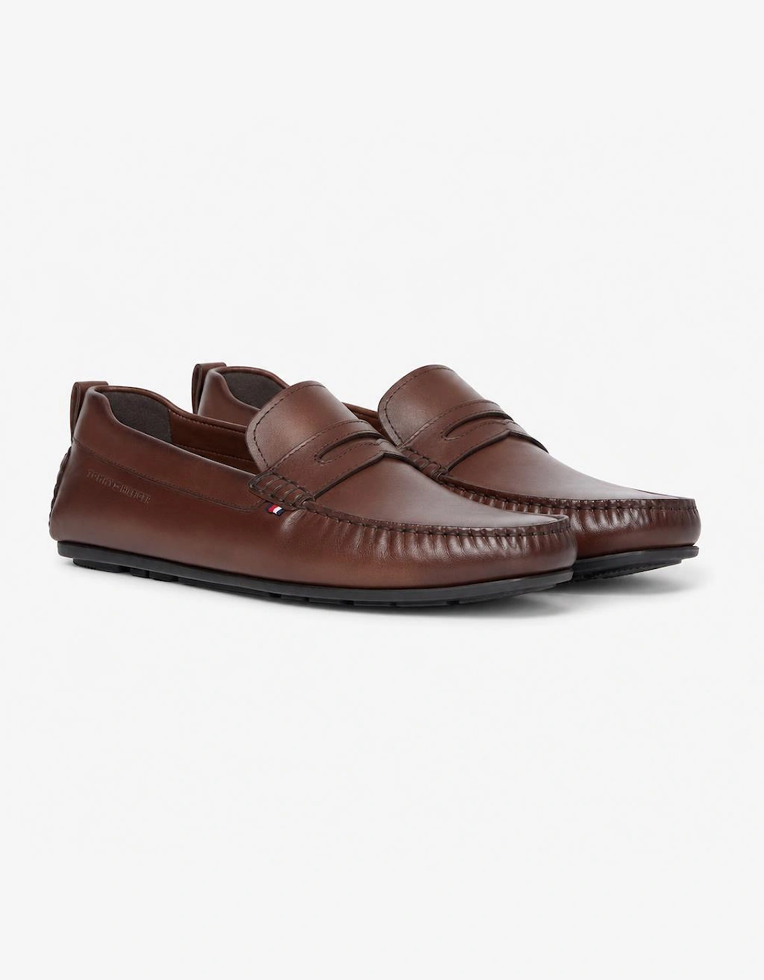 Tommy Hilfiger CORE HILFIGER LEATHER Mens Loafer Shoes Dark Mocha
