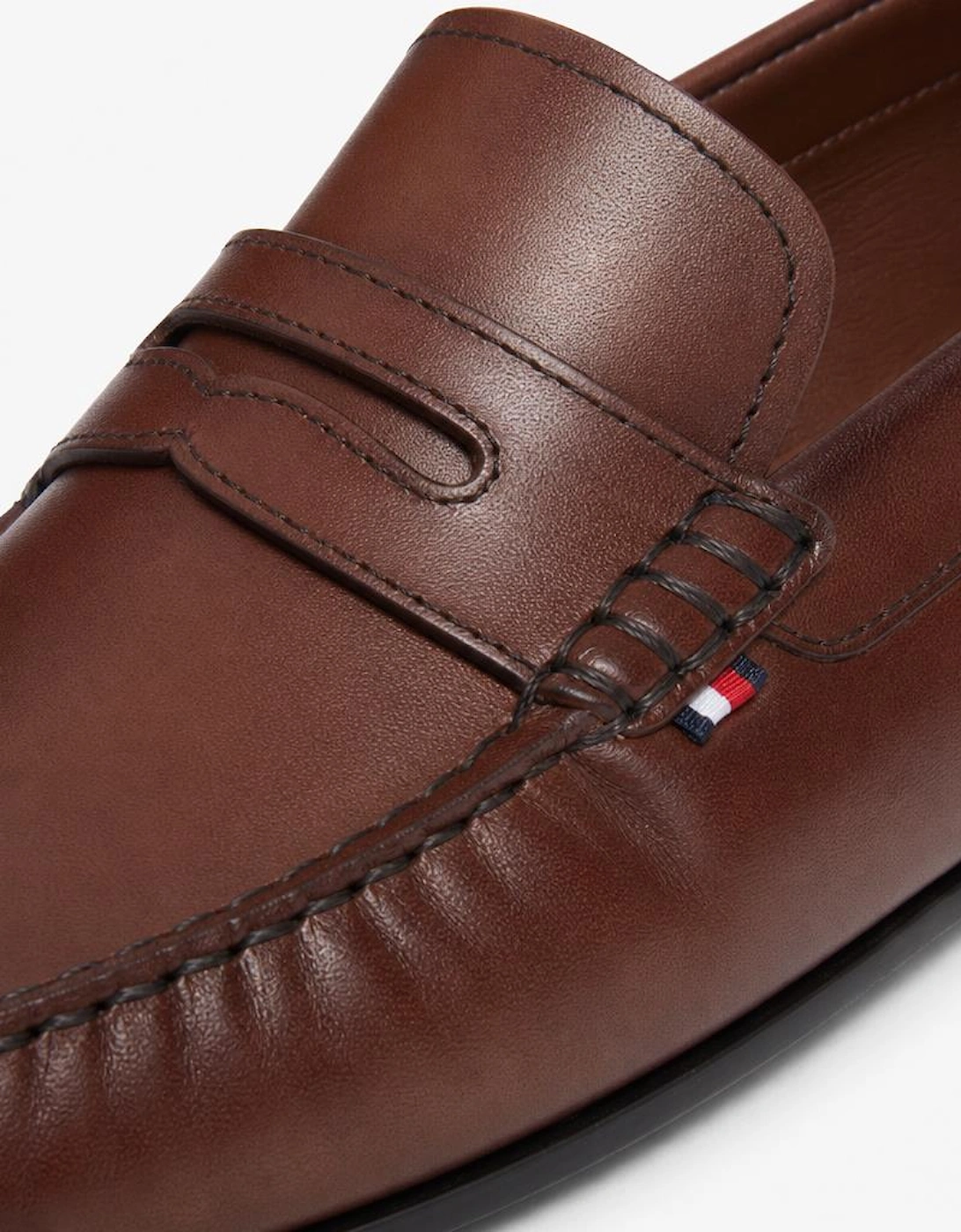Tommy Hilfiger CORE HILFIGER LEATHER Mens Loafer Shoes Dark Mocha