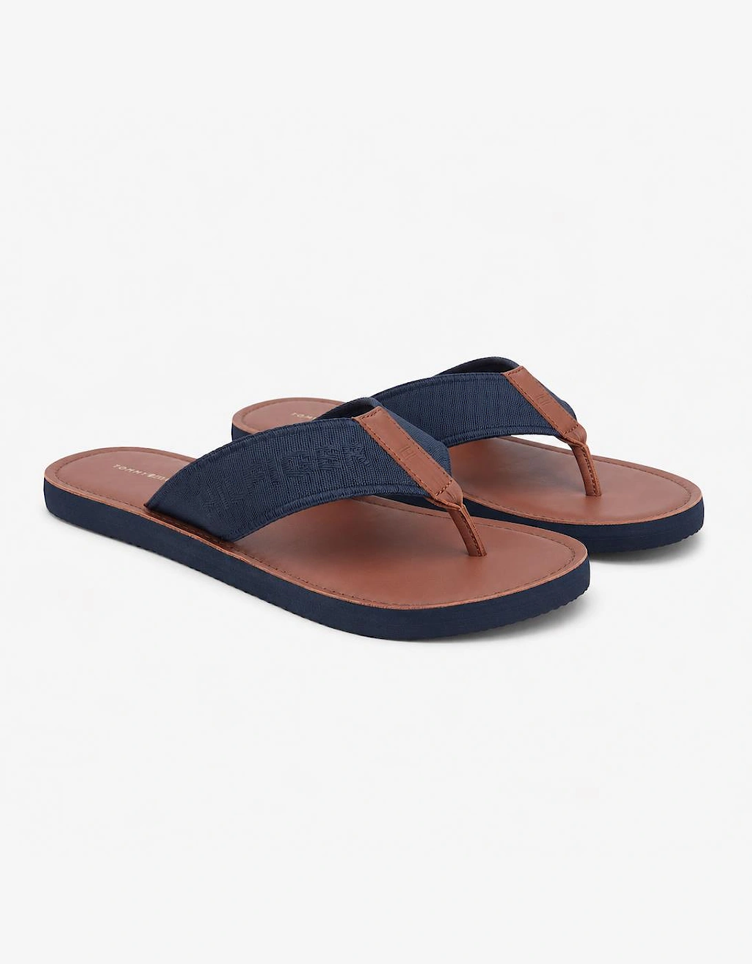 Tommy Hilfiger HILFIGER LEATHER Mens Flip-flops Desert Sky