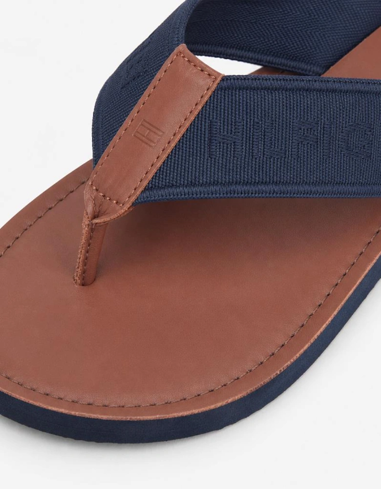 Tommy Hilfiger HILFIGER LEATHER Mens Flip-flops Desert Sky