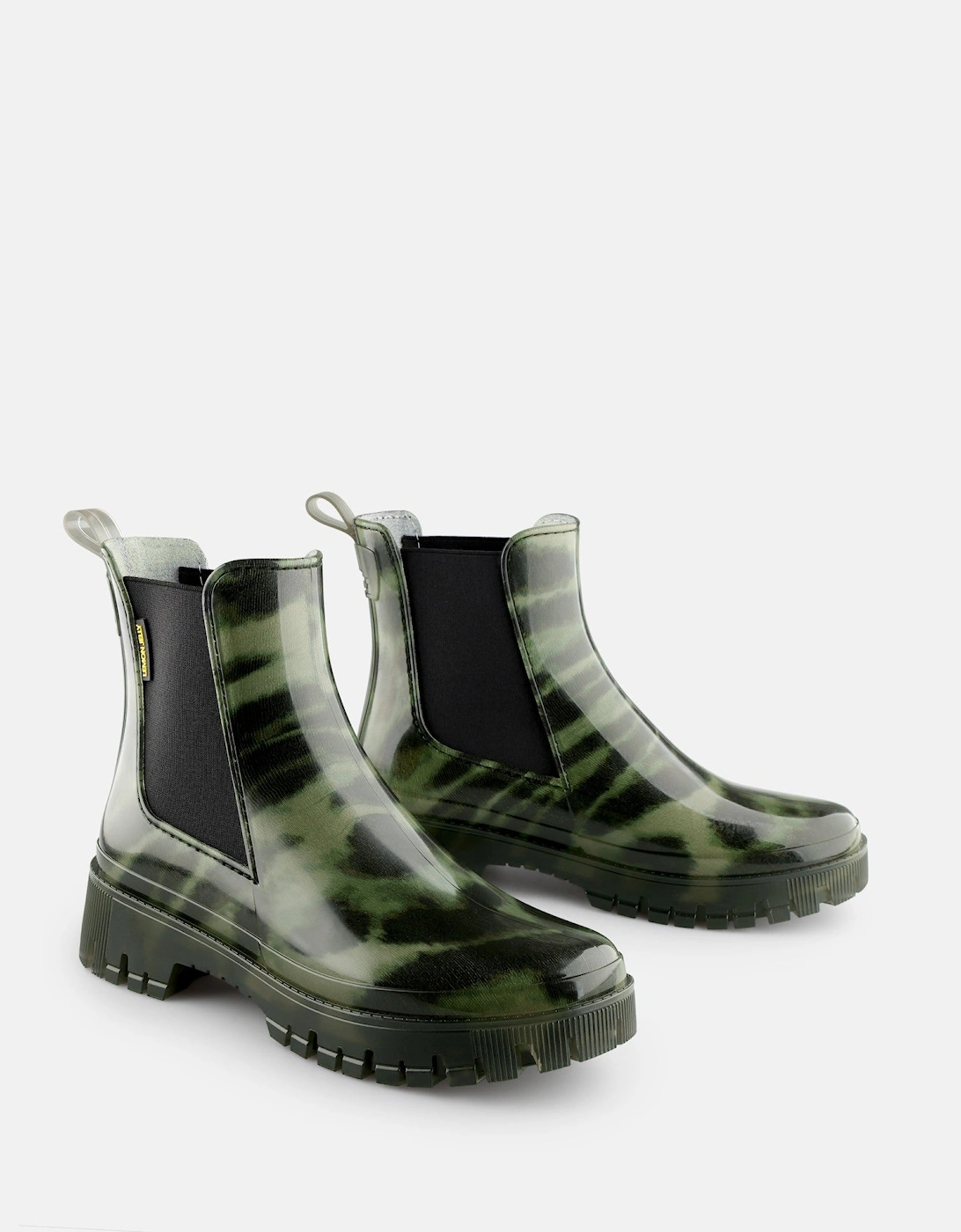 LEMON JELLY - ZURI LEOPARD SHORT WELLIES-GREEN