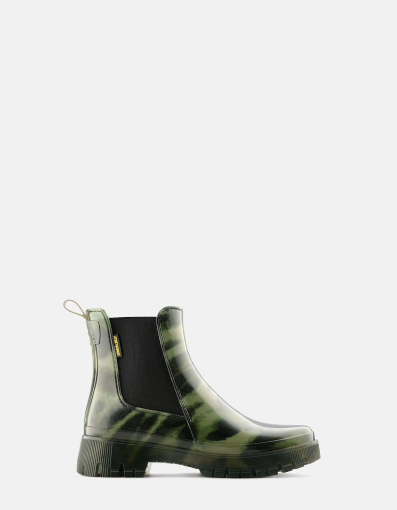 LEMON JELLY - ZURI LEOPARD SHORT WELLIES-GREEN