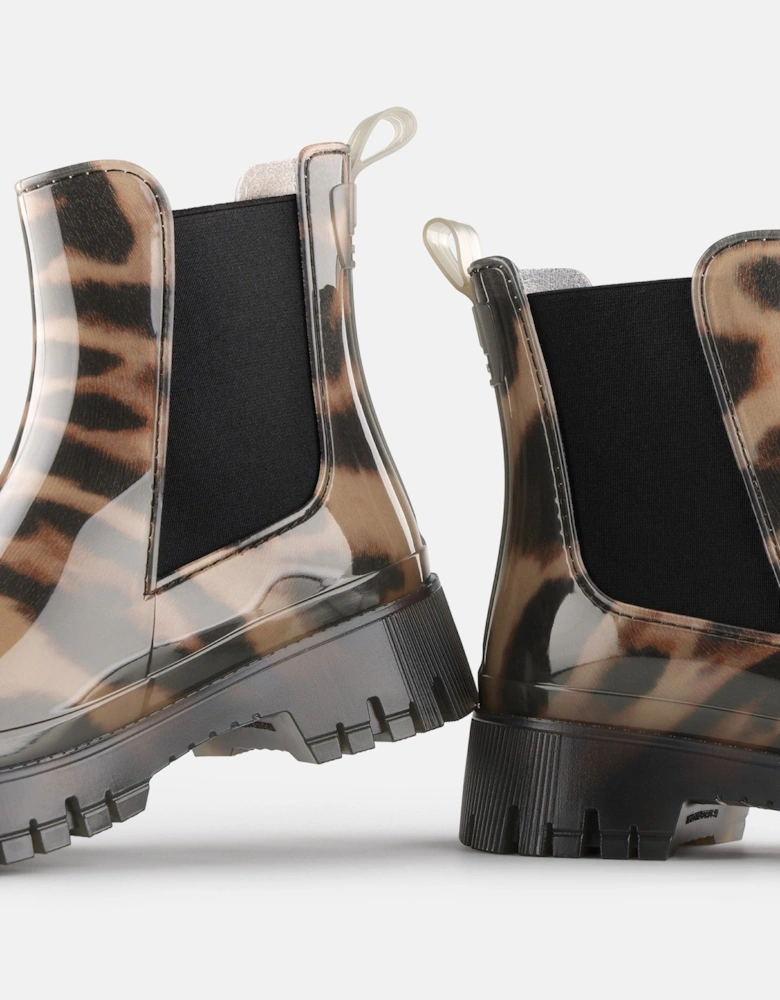 LEMON JELLY - ZURI LEOPARD SHORT WELLIES-BROWN