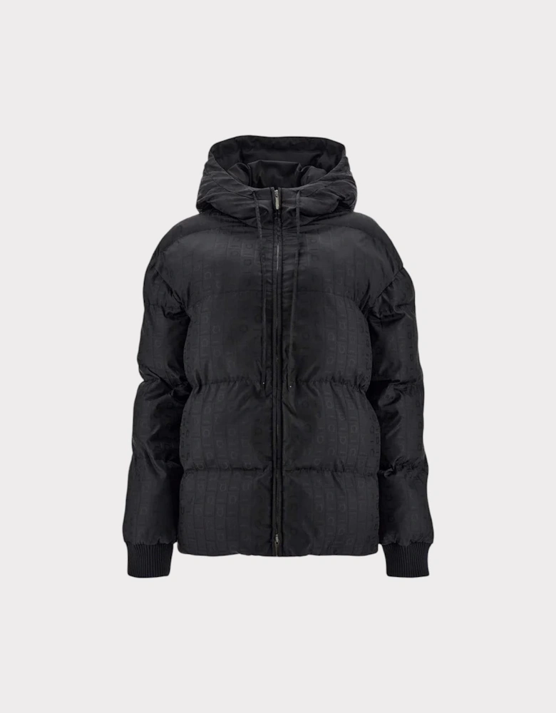 Monogram Jacquard Padded Jacket Black