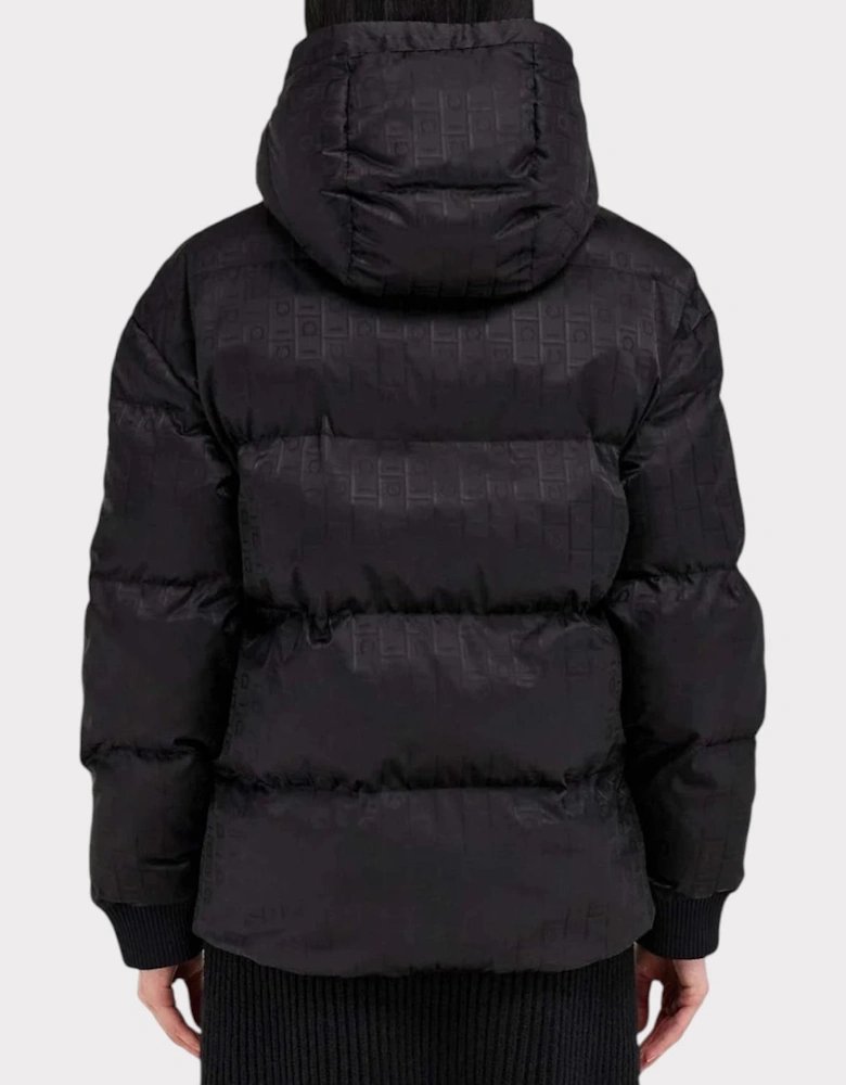 Monogram Jacquard Padded Jacket Black