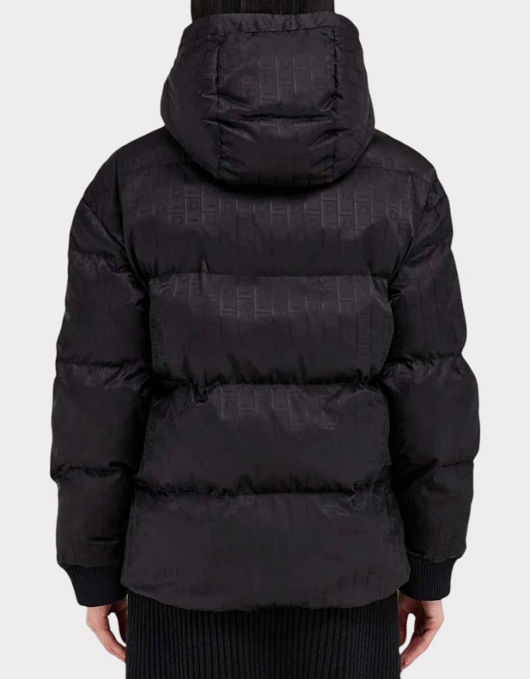 Monogram Jacquard Padded Jacket Black