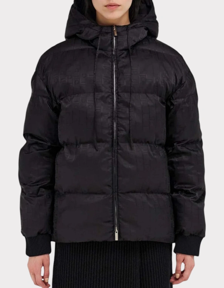 Monogram Jacquard Padded Jacket Black