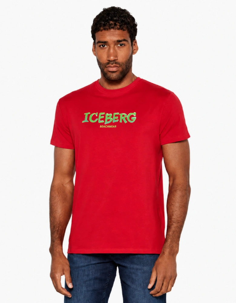 Iceberg Bold Logo Red T-Shirt