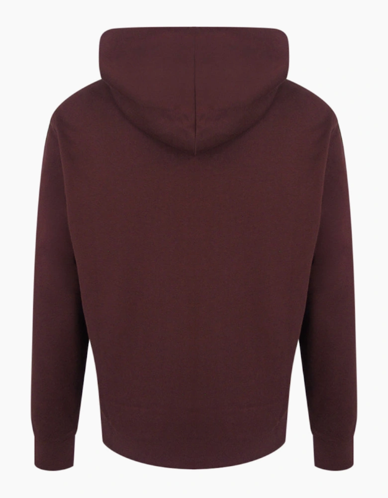 Lyle & Scott Diagonal Weave French Terry Burgundy Hoodie