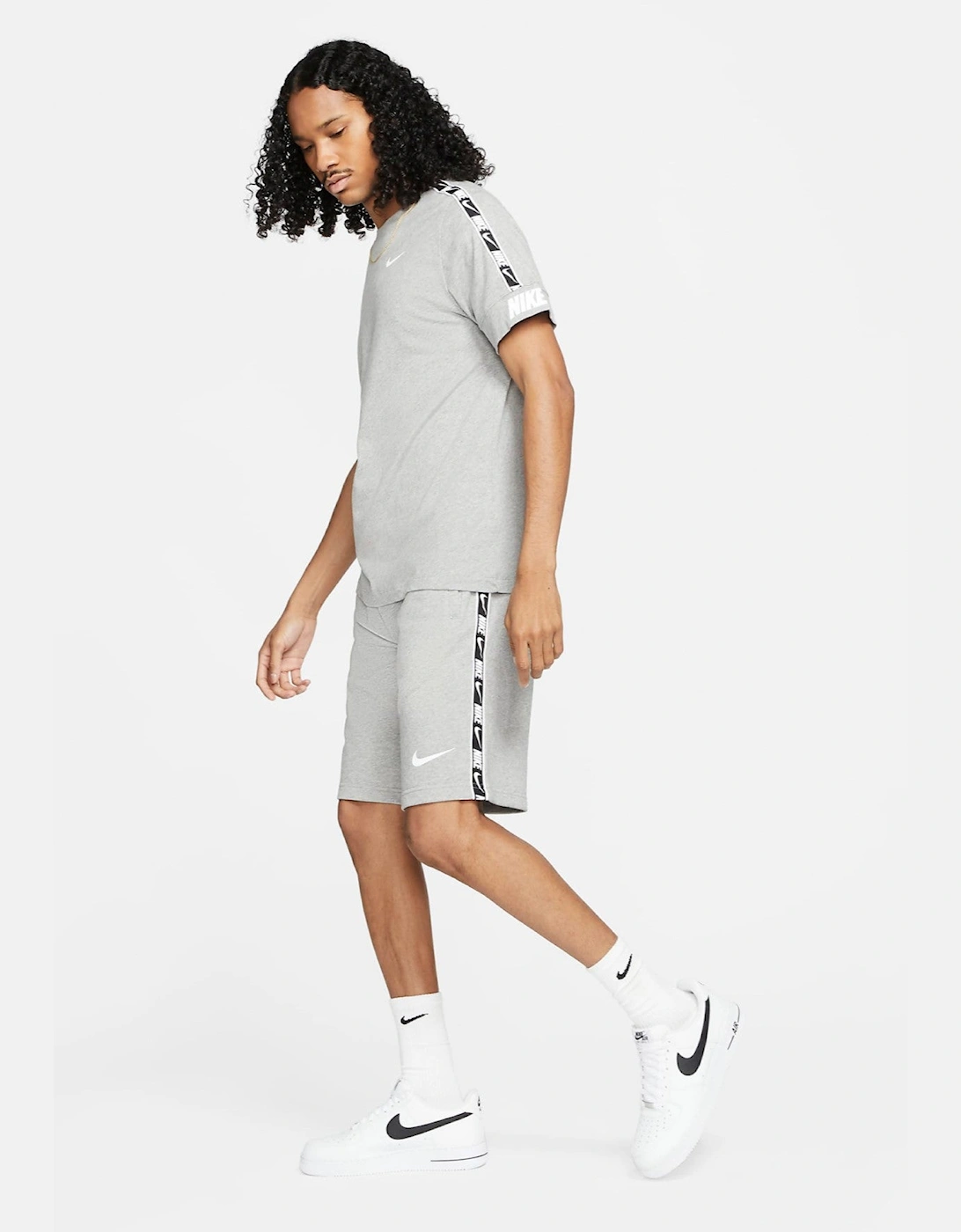 Nike Mens NSW Repeat Fleece Shorts in Grey