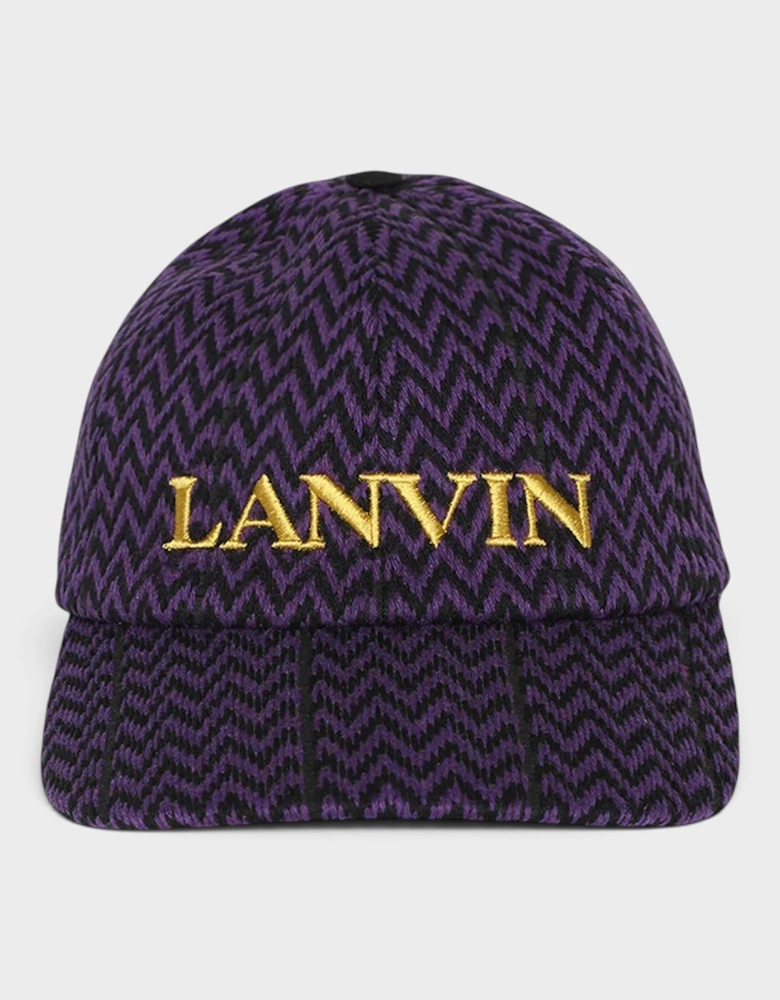 Lanvin Curb Baseball Cap Black Purple