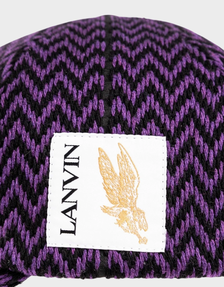 Lanvin Curb Baseball Cap Black Purple