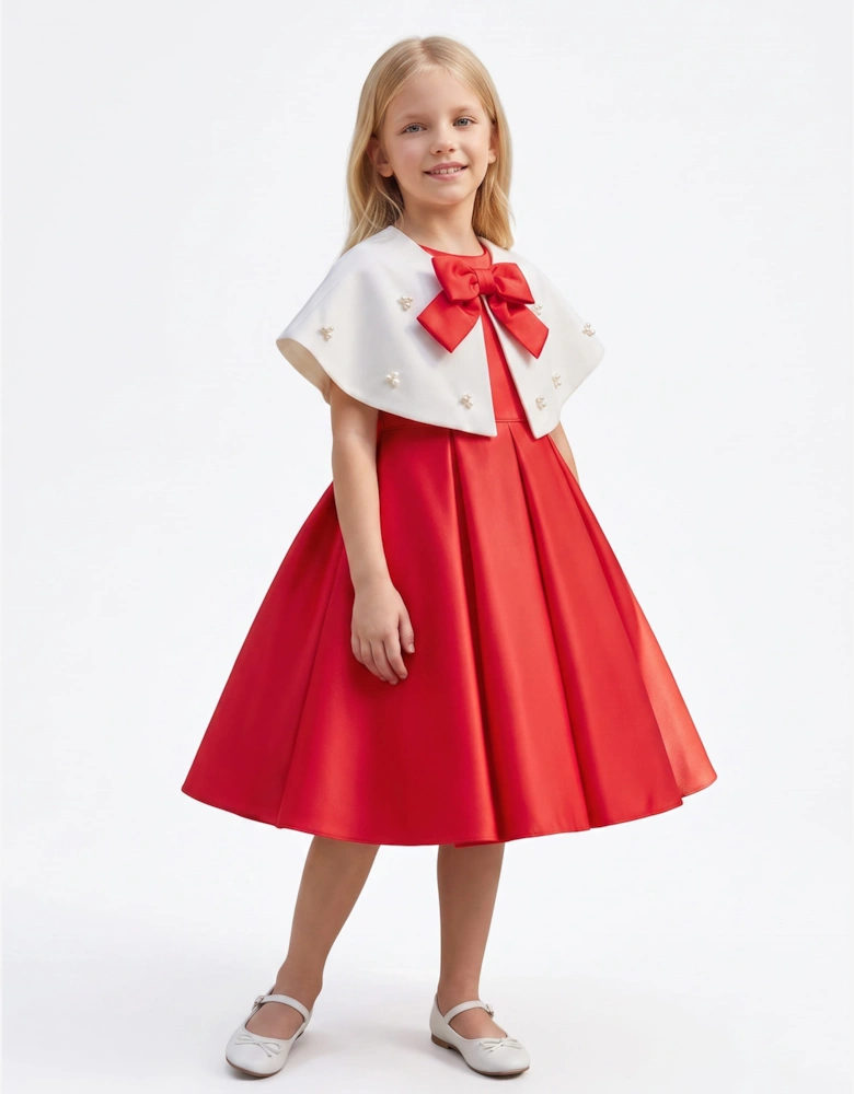 DRESS & Fleur Girls Dress and Bolero Set in Red