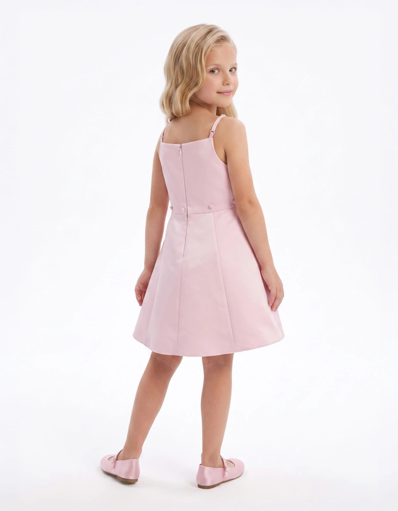 DRESS & Fleur Girls Embellished Tulle Dress with Long Train in Pink