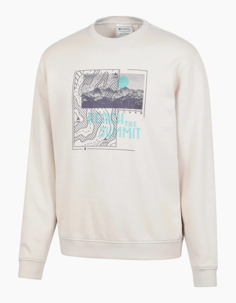 Mountain Warehouse Mens Reach The Summit Graphic Print Lightweight Outdoor Sweatshirt