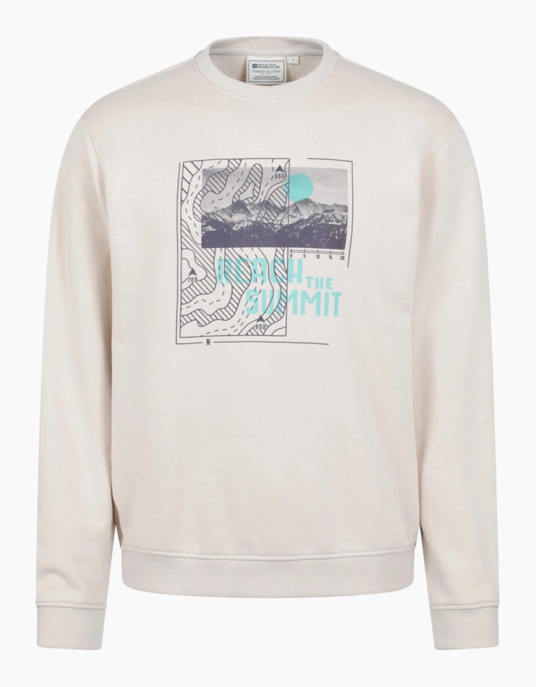 Mountain Warehouse Mens Reach The Summit Graphic Print Lightweight Outdoor Sweatshirt