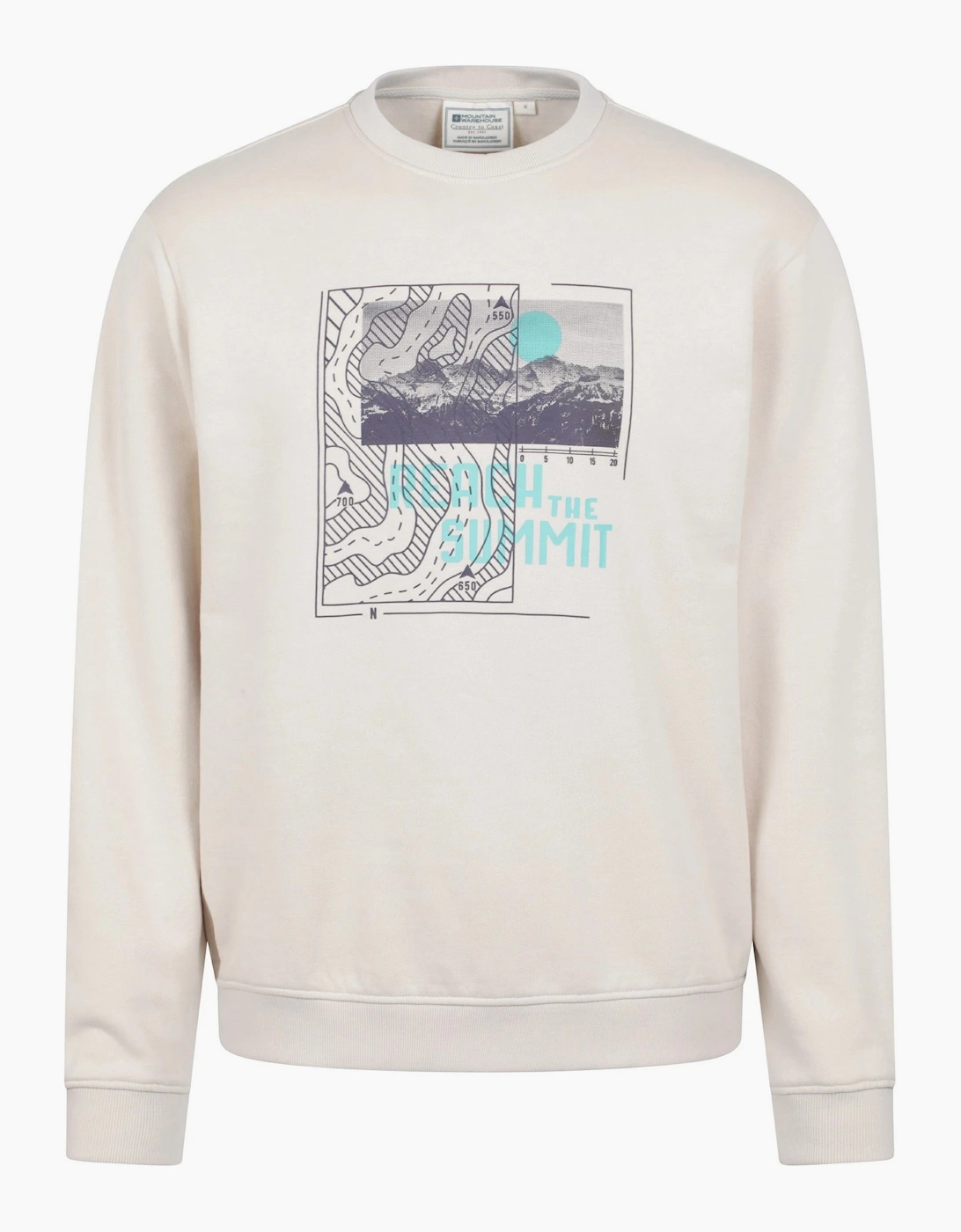 Mountain Warehouse Mens Reach The Summit Graphic Print Lightweight Outdoor Sweatshirt