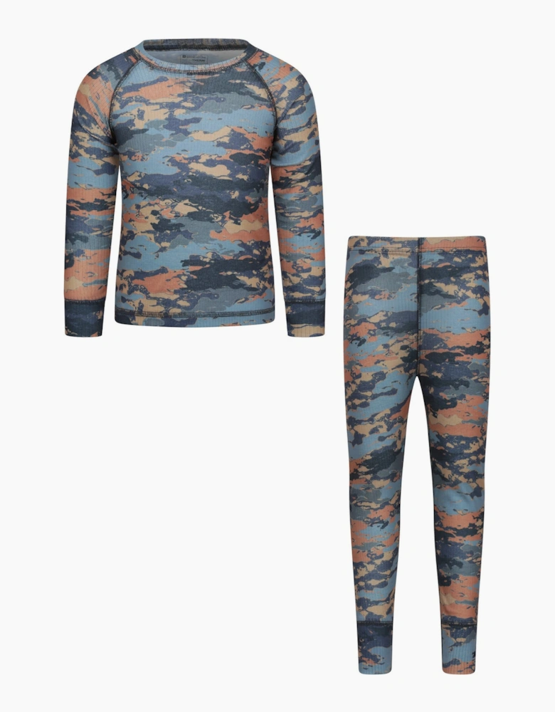 Mountain Warehouse Childrens Camouflage Lightweight Base Layer Set