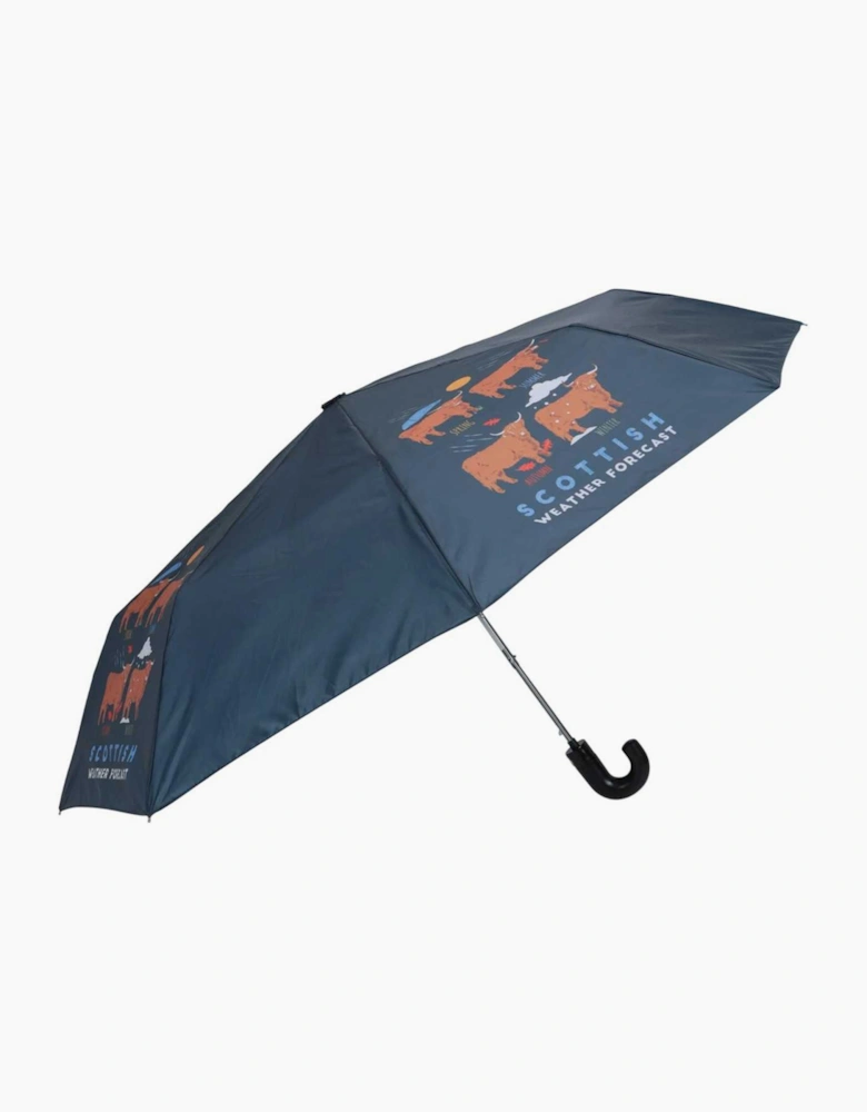Mountain Warehouse Scottish Weather Forecast Highland Cow Folding Umbrella