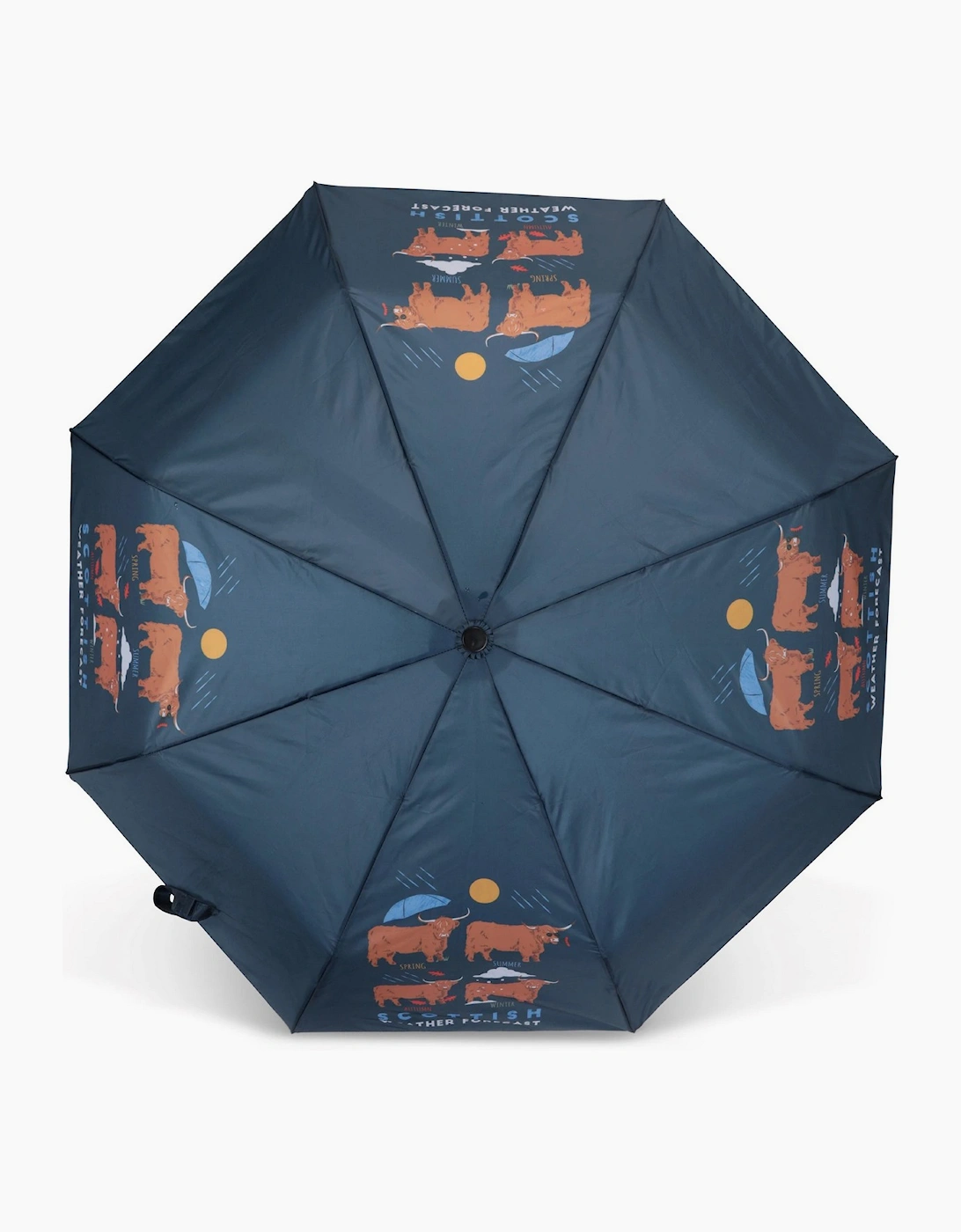 Mountain Warehouse Scottish Weather Forecast Highland Cow Folding Umbrella