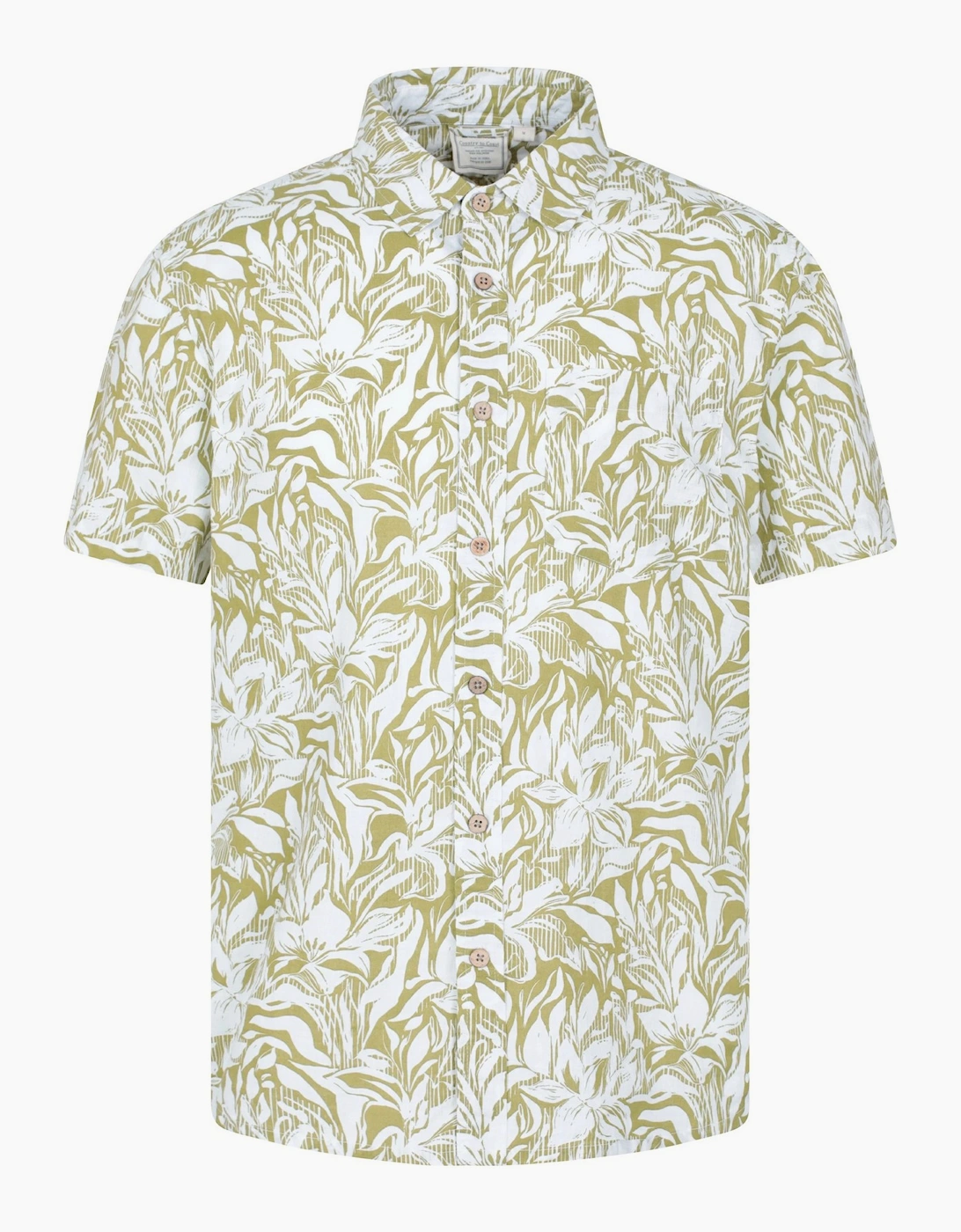 Mountain Warehouse Mens Tropical Cotton Lightweight Loose Fit Short-Sleeved Shirt