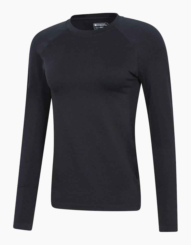 Mountain Warehouse Womens Active Seamless Fitted Raglan Long-Sleeved Base Layer Top