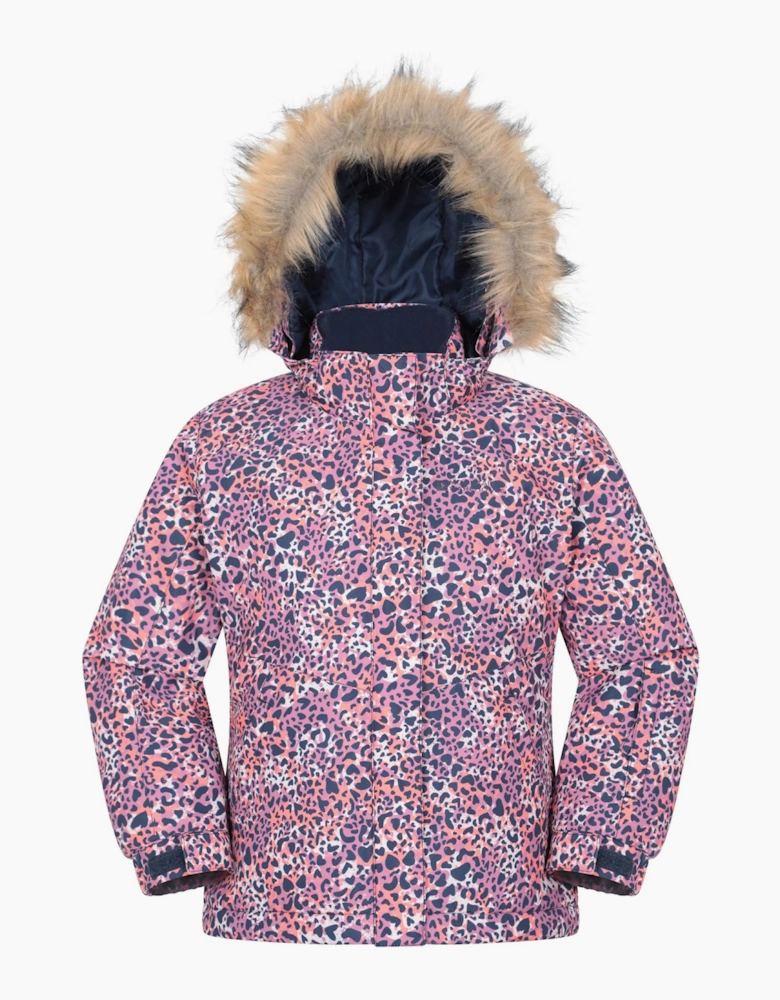 Mountain Warehouse Childrens/Kids Glacial Water Resistant Leopard Print Skiing Ski Jacket