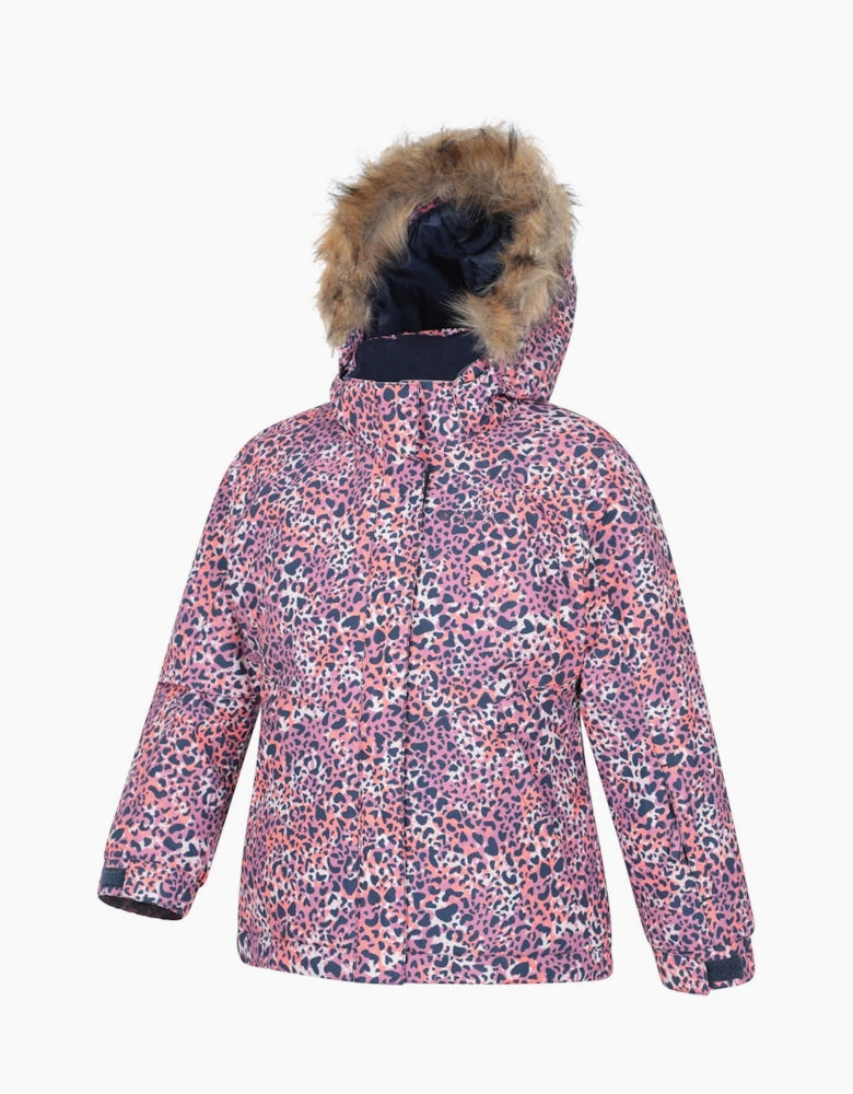 Mountain Warehouse Childrens/Kids Glacial Water Resistant Leopard Print Skiing Ski Jacket