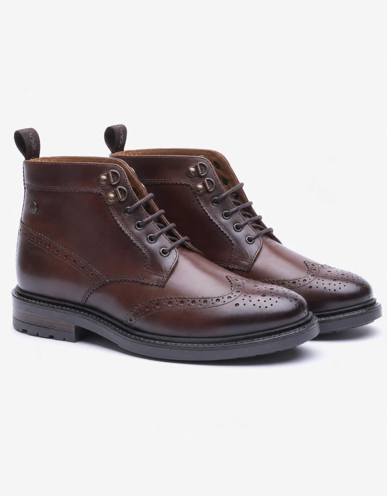 Base London FOSTER TOE CAP BOOT Mens Ankle Boots Brown