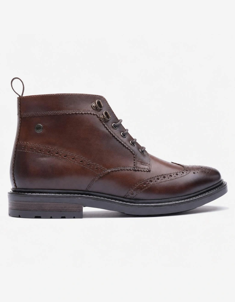 Base London FOSTER TOE CAP BOOT Mens Ankle Boots Brown