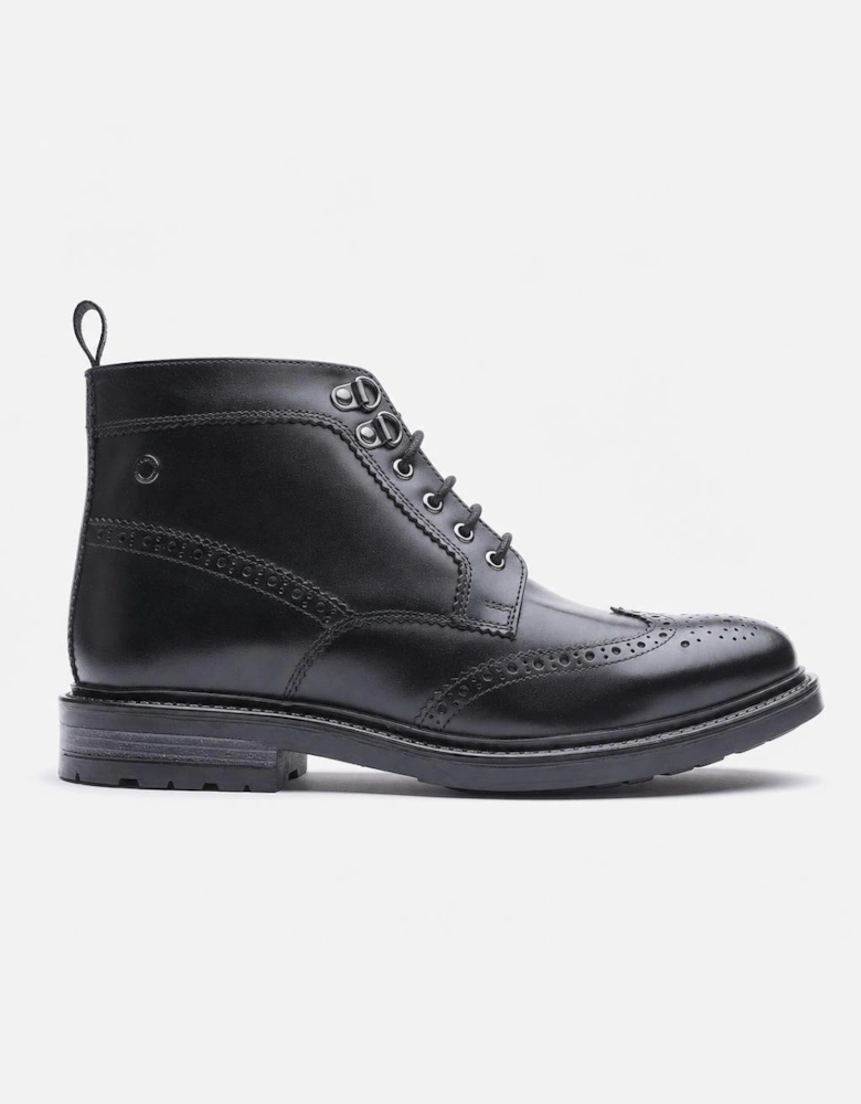 Base London FOSTER TOE CAP BOOT Mens Ankle Boots Black