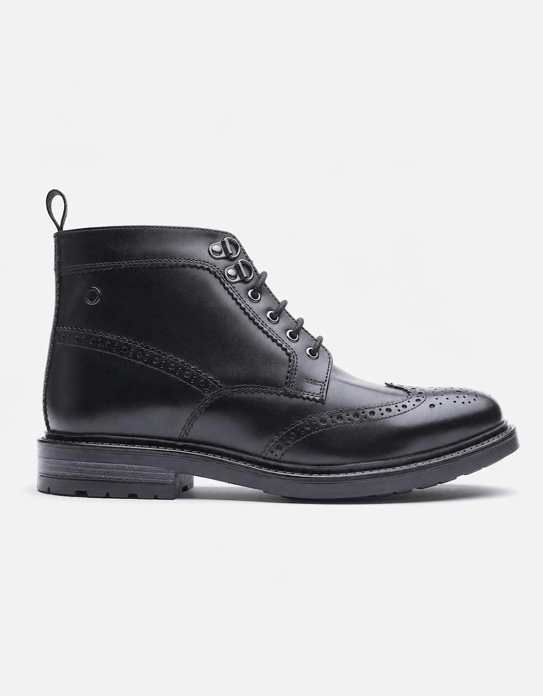 Base London FOSTER TOE CAP BOOT Mens Ankle Boots Black