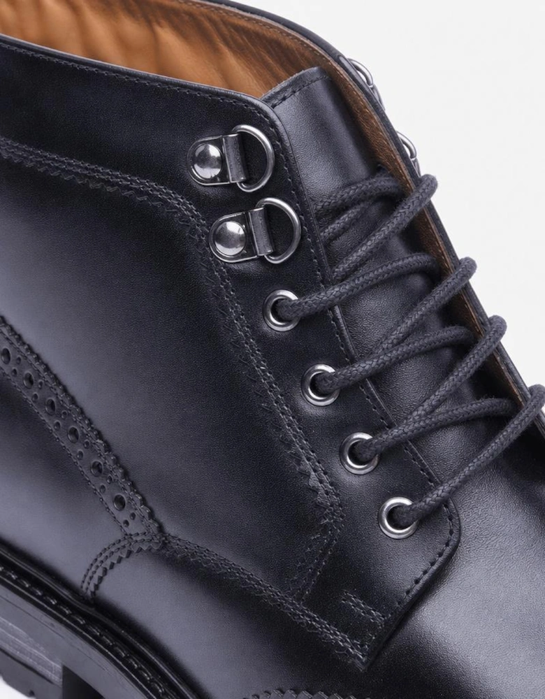 Base London FOSTER TOE CAP BOOT Mens Ankle Boots Black