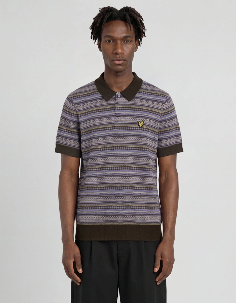 Fair Isle Knitted Polo Shirt