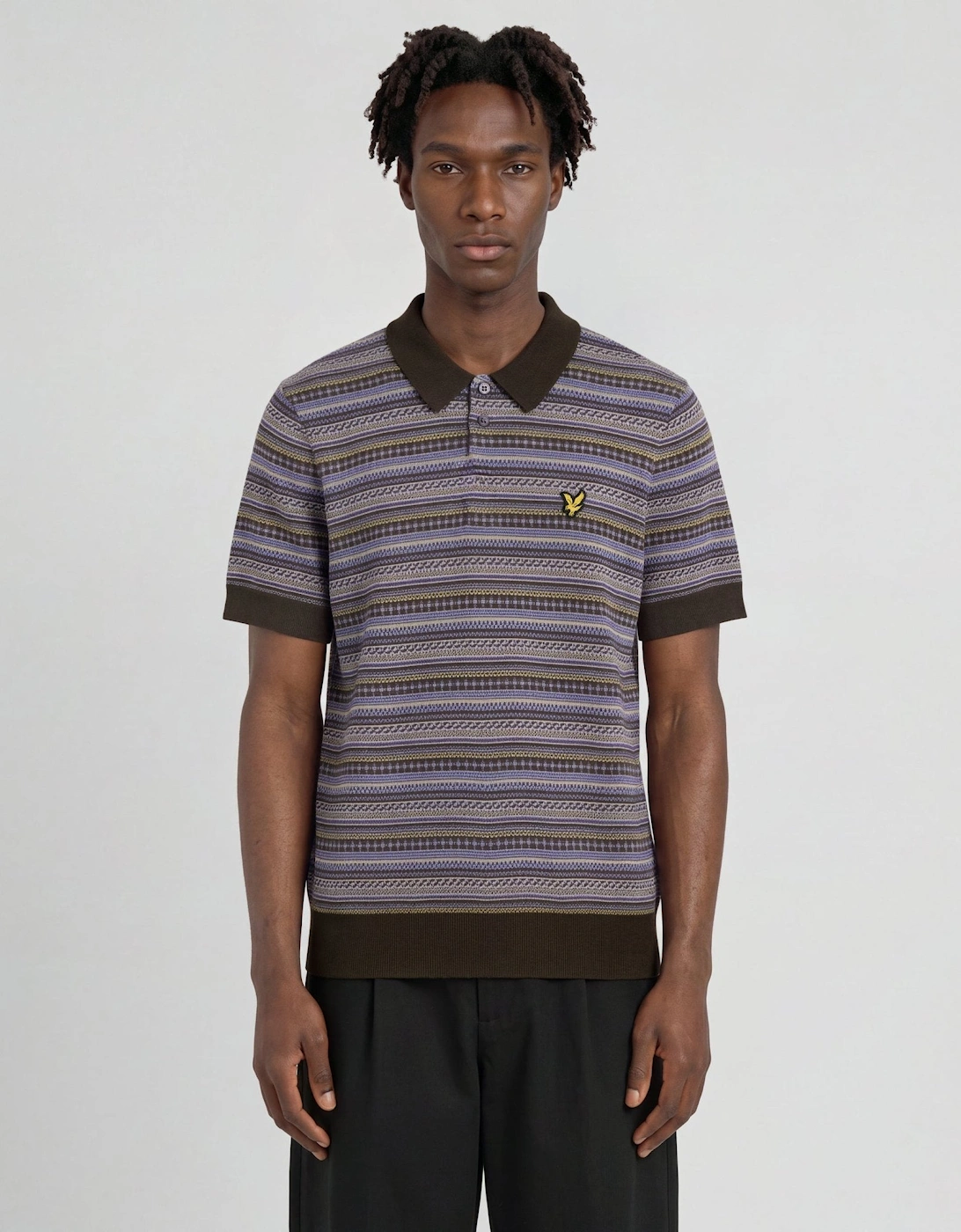 Fair Isle Knitted Polo Shirt