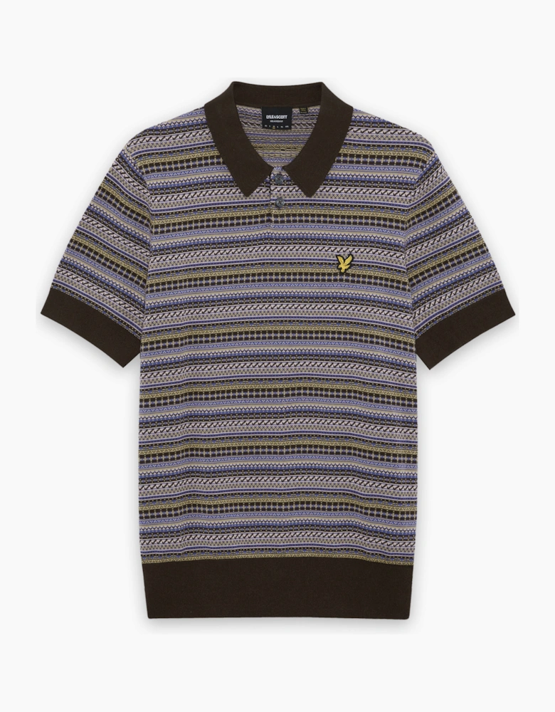 Fair Isle Knitted Polo Shirt