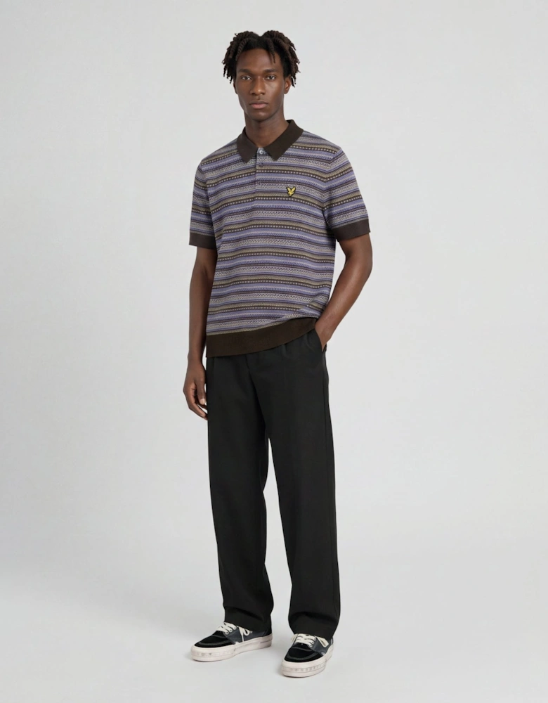 Fair Isle Knitted Polo Shirt