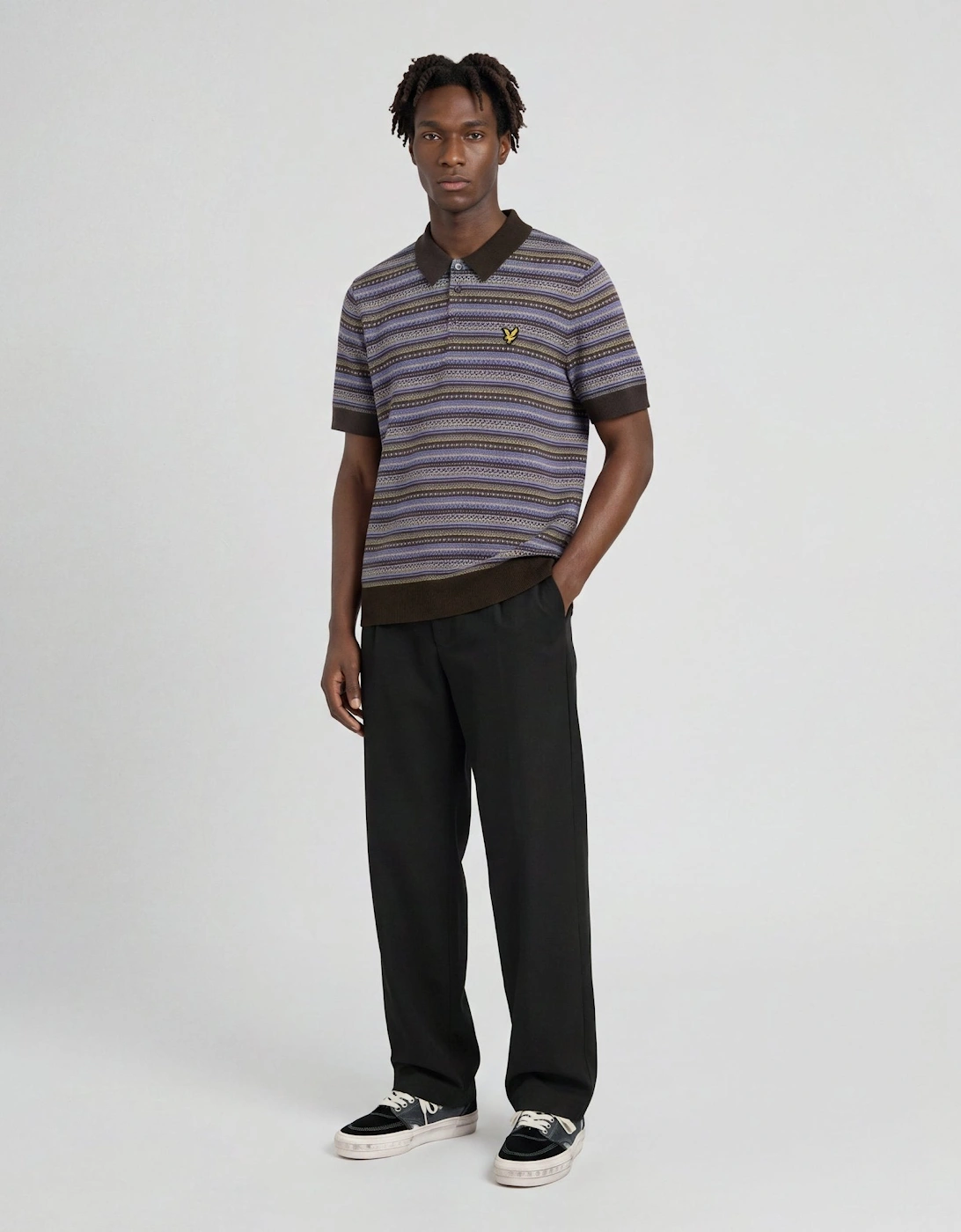 Fair Isle Knitted Polo Shirt