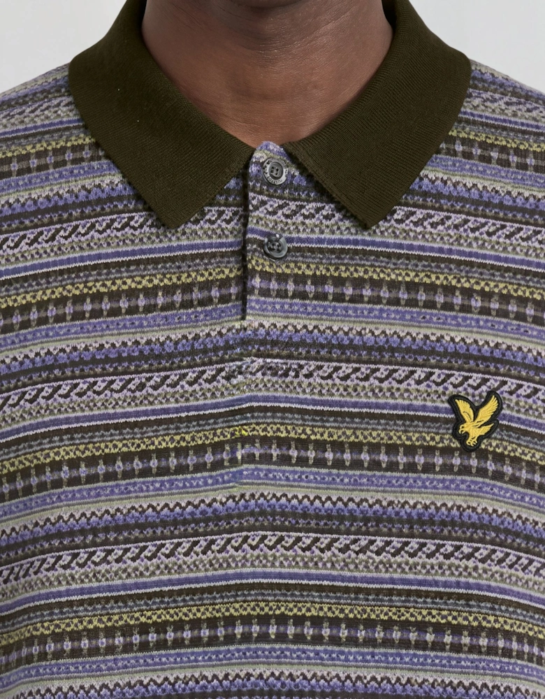 Fair Isle Knitted Polo Shirt