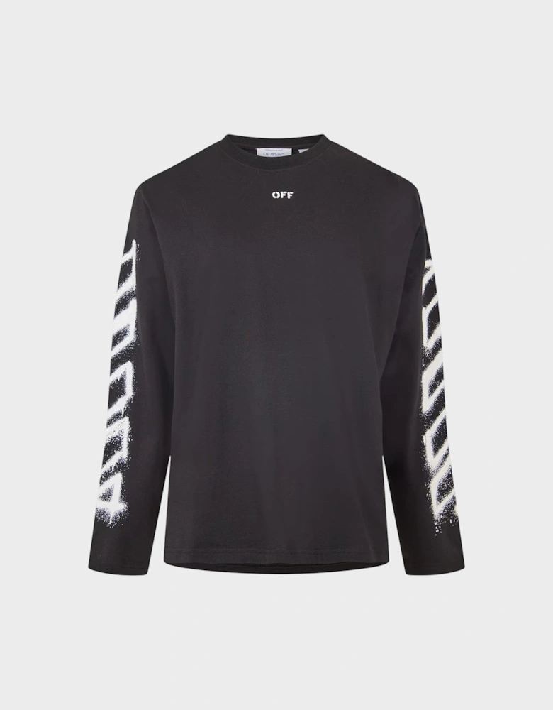 Spray Arrow Long Sleeve T Shirt Black
