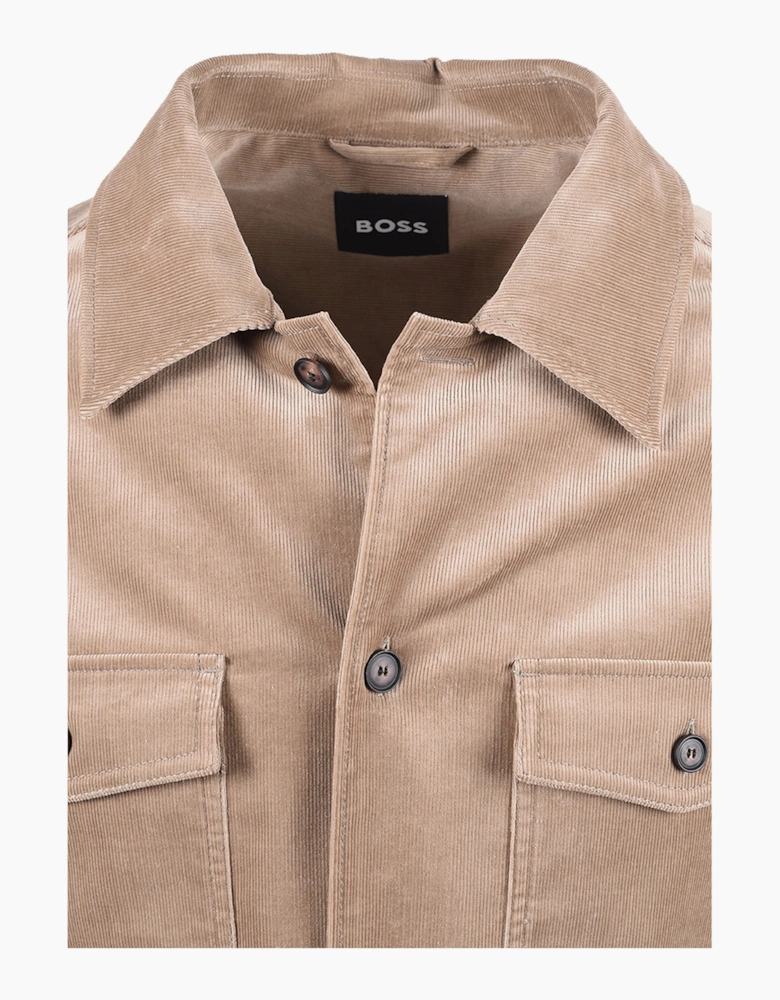 Boss Black BOSS C CARPER CORDUROY OVERSHIRT OPEN BROWN