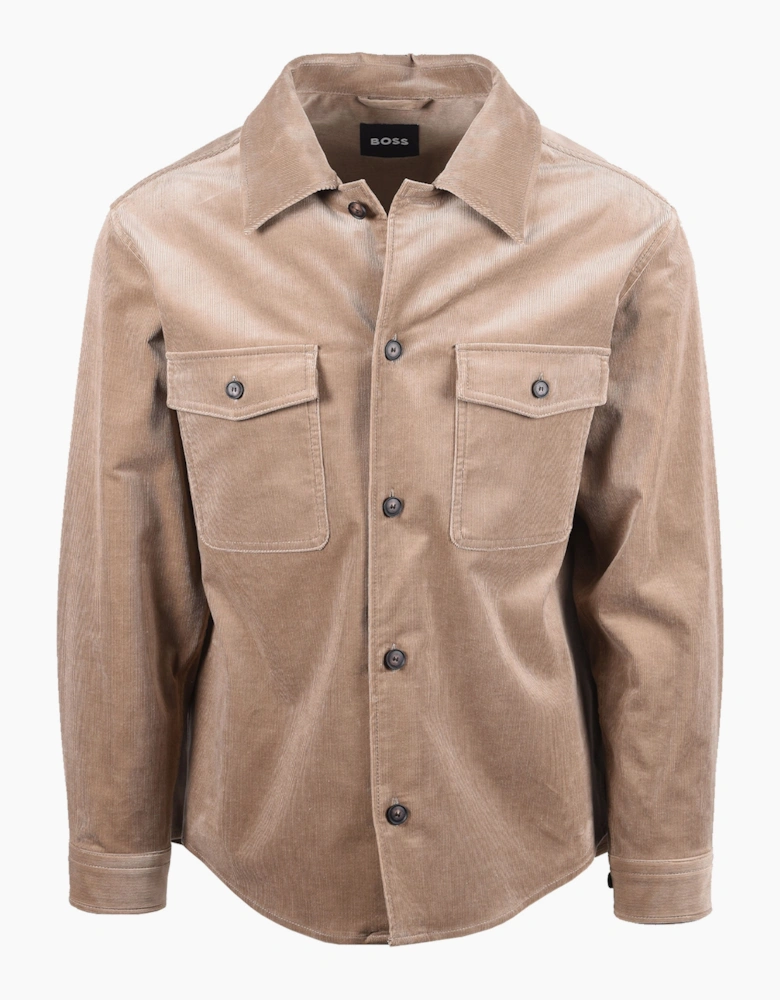 Boss Black BOSS C CARPER CORDUROY OVERSHIRT OPEN BROWN