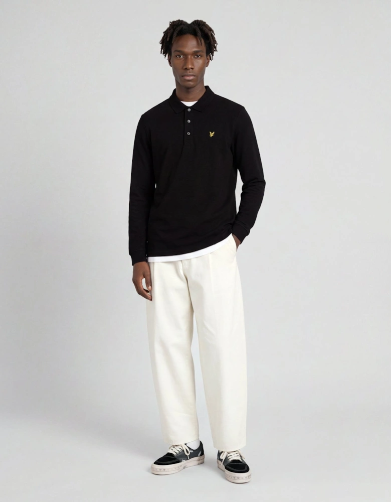 Long Sleeve Cotton Polo Shirt
