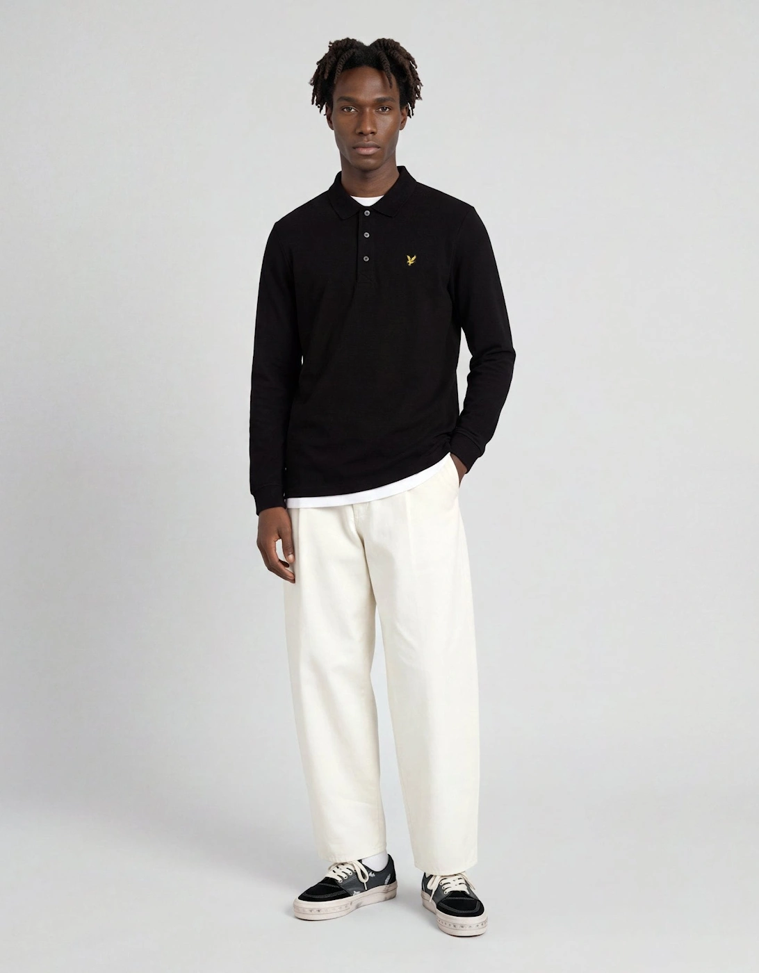 Long Sleeve Cotton Polo Shirt