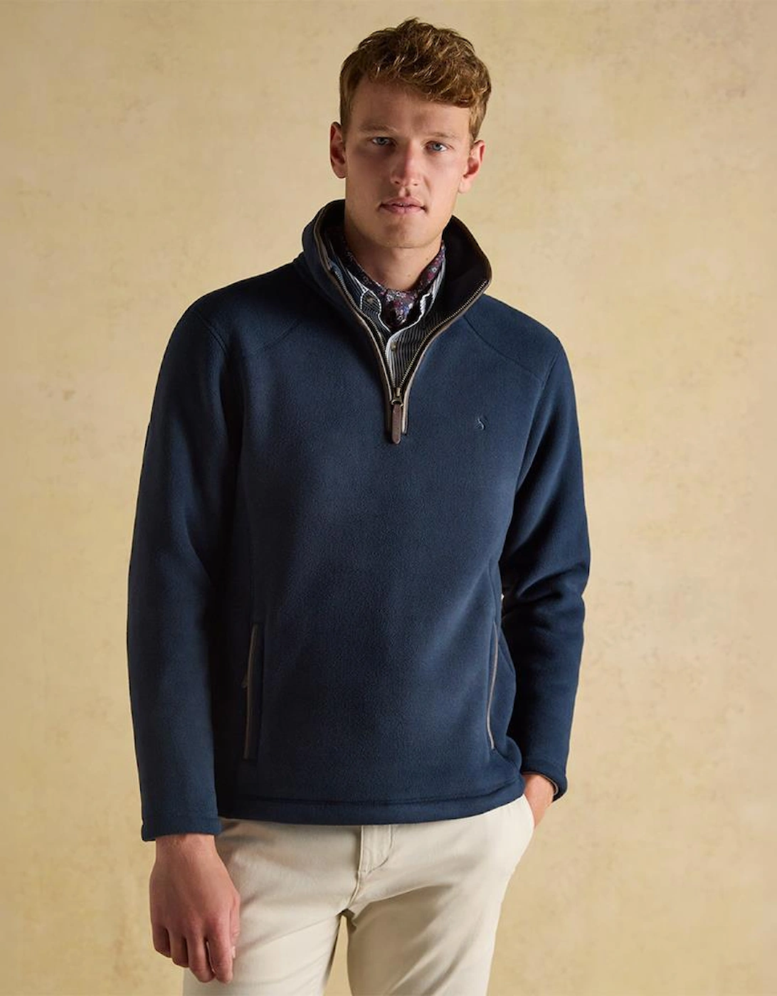 Joules HERITAGE 1/4 ZIP Mens Fleece Top Navy