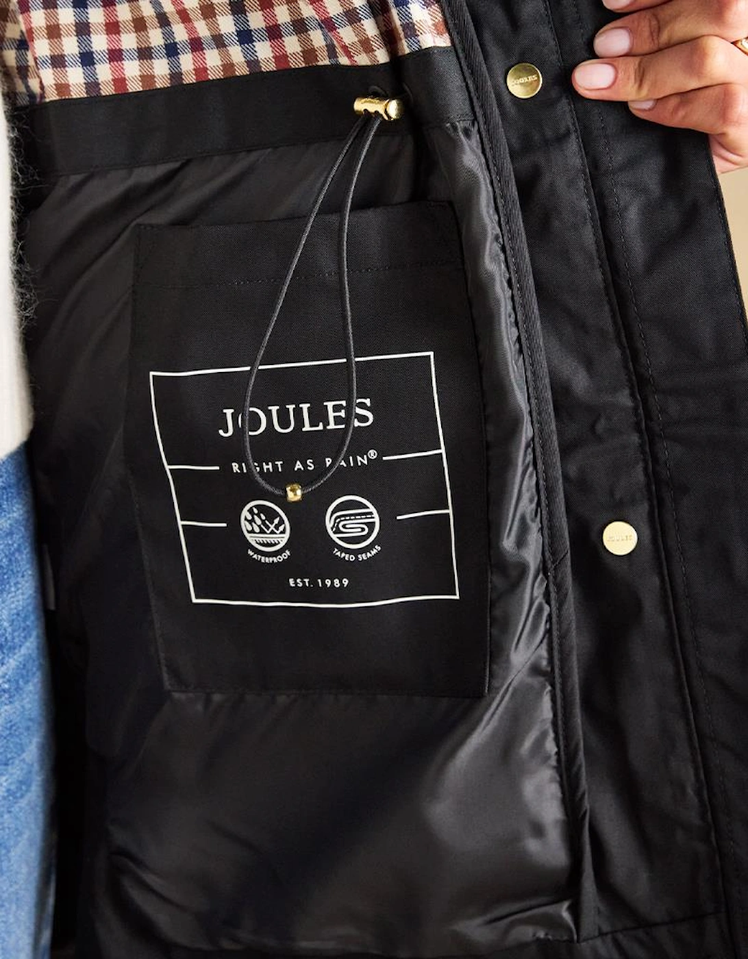 Joules PORTWELL Womens Rain Coat Black